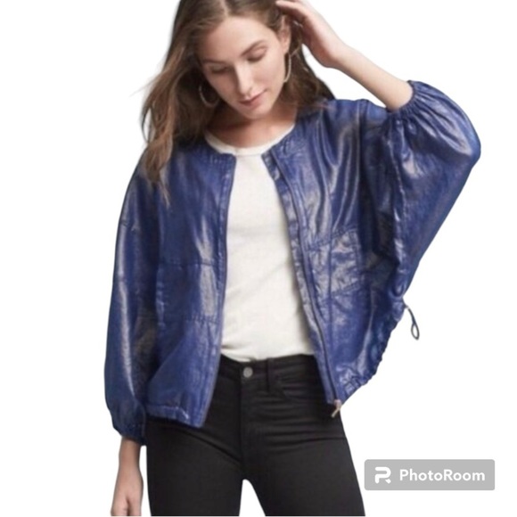 NWT- Elevenses Anthropologie Bubble Bomber Zip Jacket Sz M/L - Picture 11 of 14
